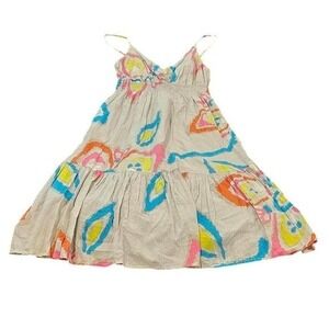 Old Navy Juniors XS Boho Smocked Waist Tiered Ruffle Print Spaghetti Strap